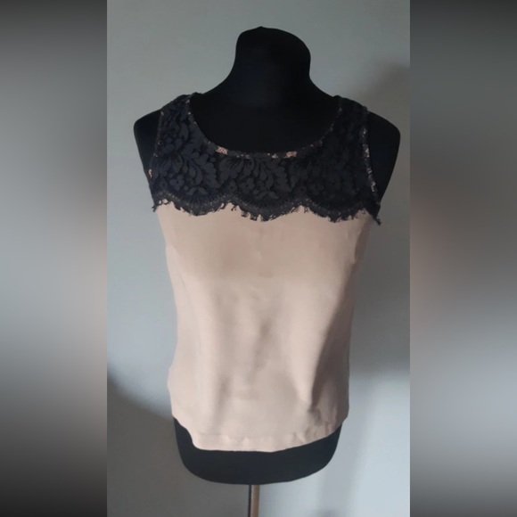 J Crew sleeveless tan lace 100%silk blouse top BNWOT - Picture 4 of 11
